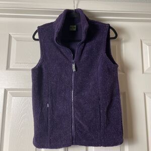Cabelas Womens Fleece Vest Small Purple Outdoor Hiking Cabin Camp Zip Up Warm